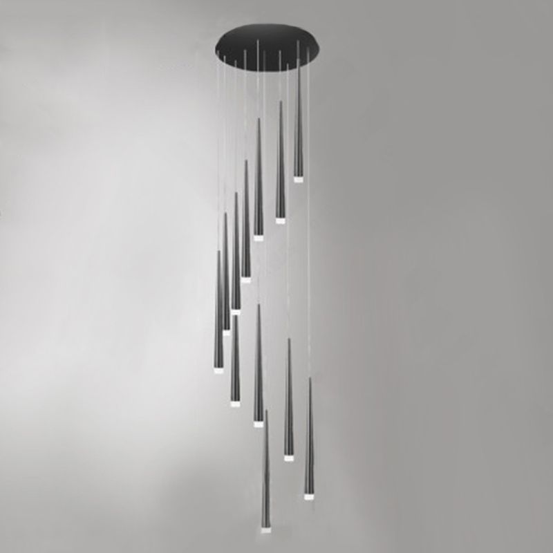 Spiral Hanging Light Fixtures Modern Simple Acrylic Ceiling Pendant for Stairwell
