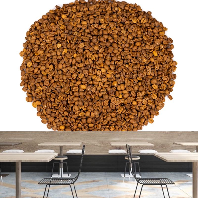 Papier peint mural en grains de café, couleur douce, résistant à la moisissure, pour la décoration
