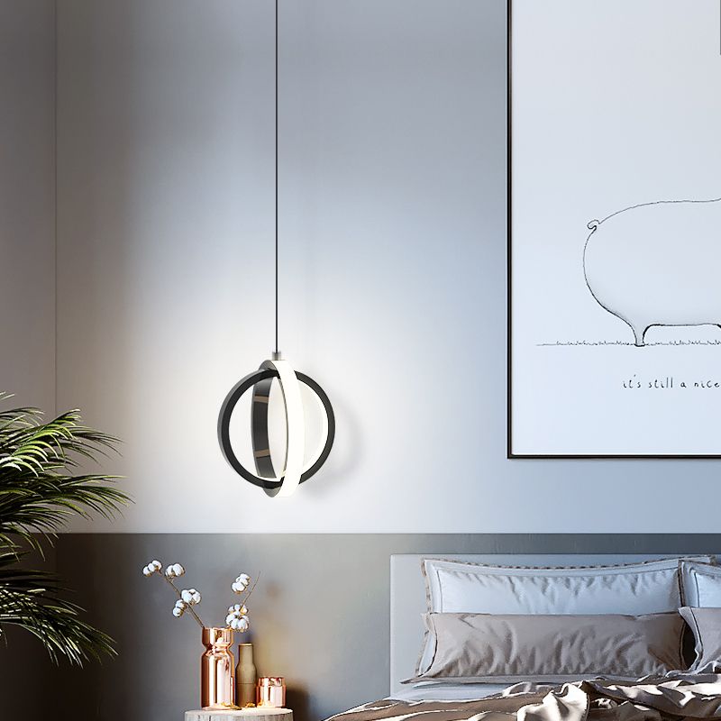Metal Circles Hanging Pendant Light Minimalist Style LED Suspension Pendant Light