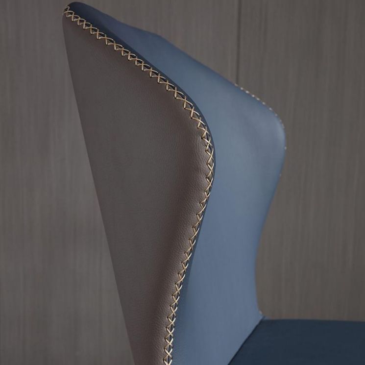 Silla sin brazos de comedor de metal contemporáneo, silla Wingback Parsons para uso doméstico