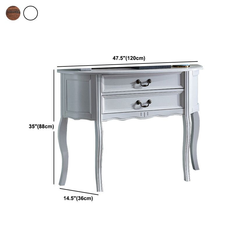 14"W Mid-Century Modern Console Table Half Moon Console Sofa Table