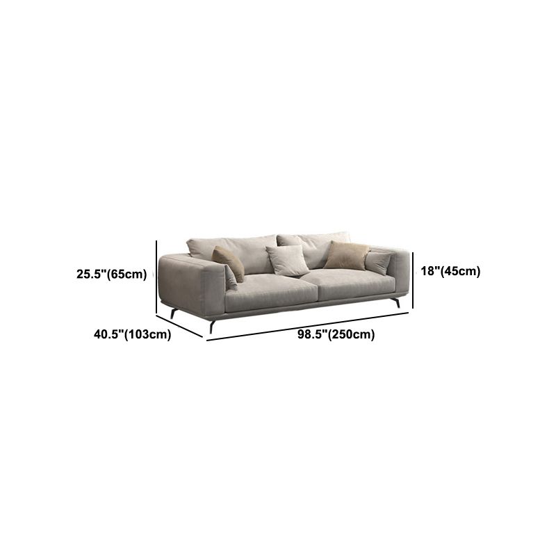 White Faux Leather Sofa & Chaise Loose Back Cushions Sofa - 25.59" H
