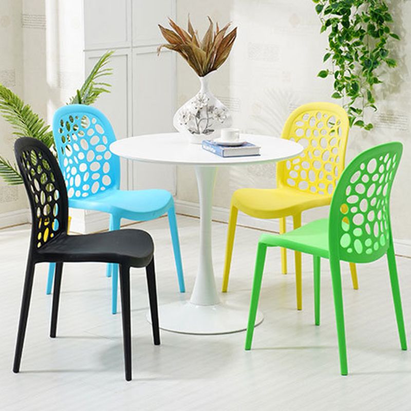Contemporary Kitchen Dining Side Chair Plastic Armless Chair