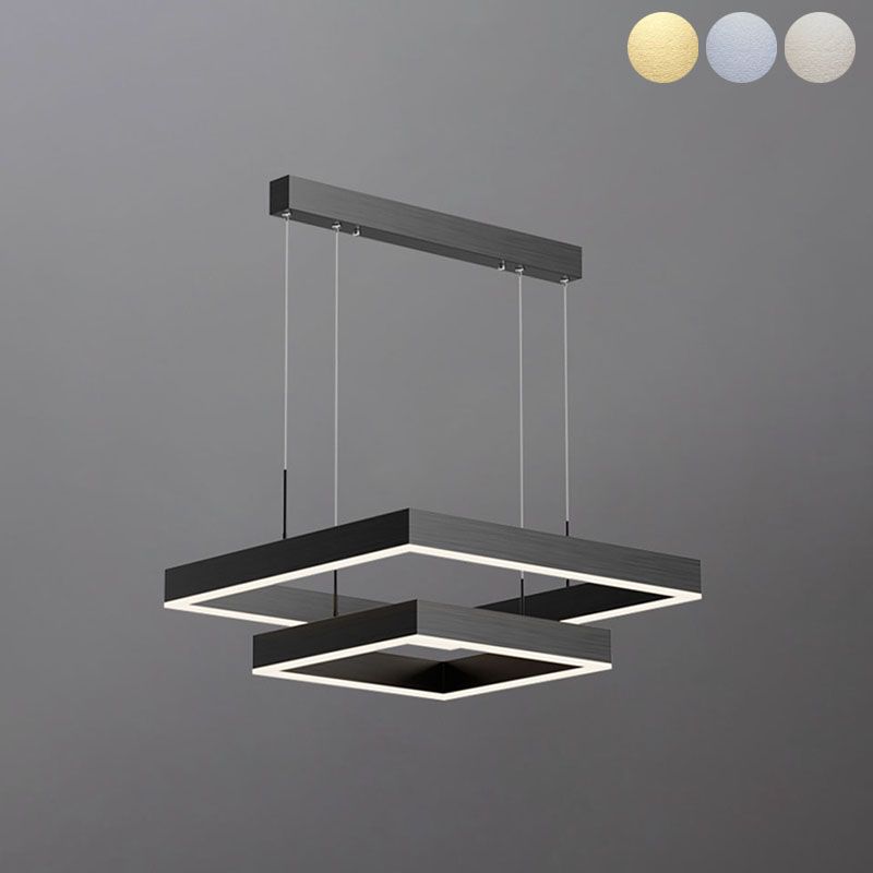 Multiple Squares Hanging Pendant Lights Modern Led Chandeliers Metal Chandelier