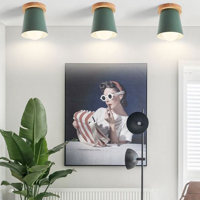 1 lampe éclairage de plafond style nordique métal conique encastré éclairage de salon