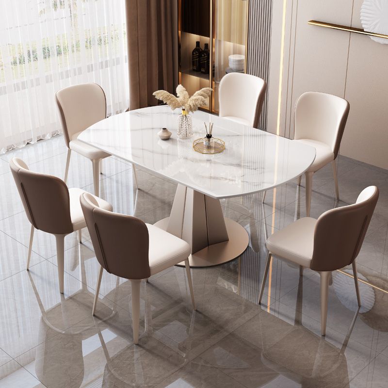 Modern Stone Round Dining Table Pedestal Table for Dining Room