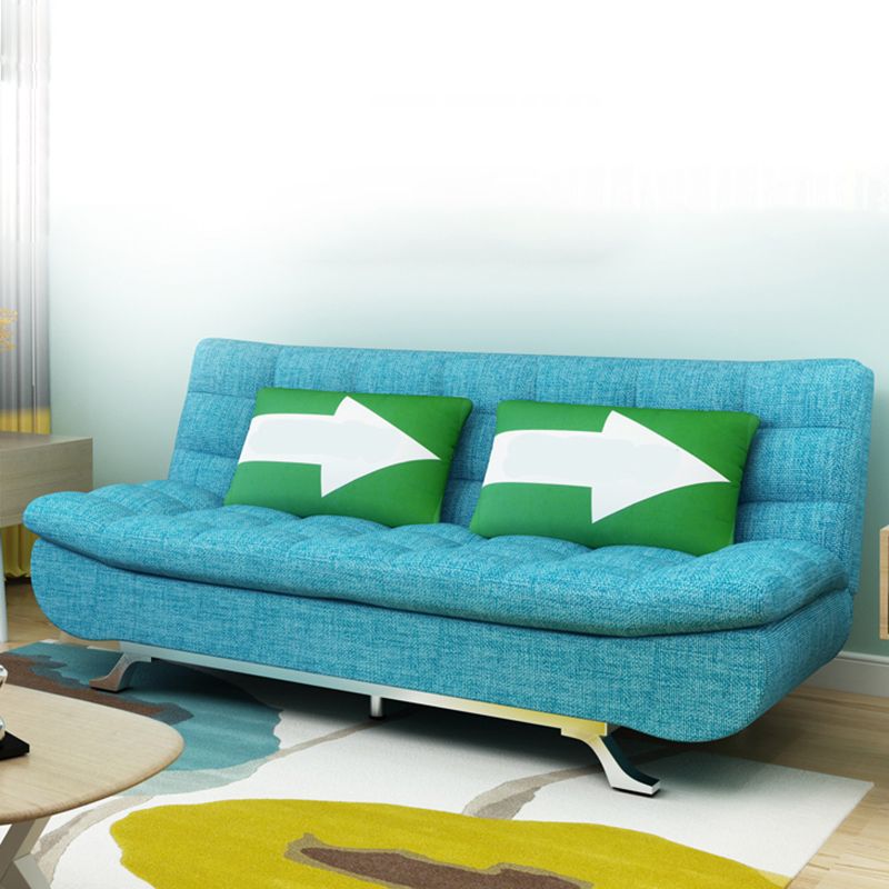 74.80" W √ó 33.46" D √ó 35.43" H Linen Biscuit Back Armless Sofa with Storage