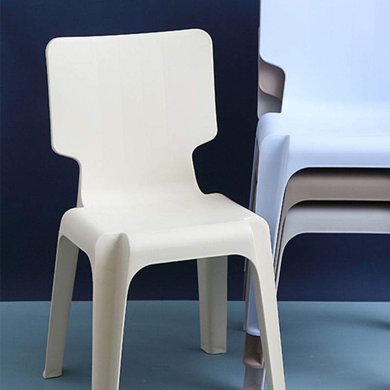 Silla de comedor escandinava sin brazos, sillas laterales de comedor apilables de plástico