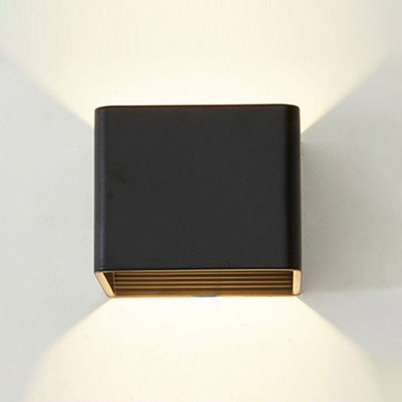 Square Wall Light Fixture Modern Metal 1 Light in Black/White