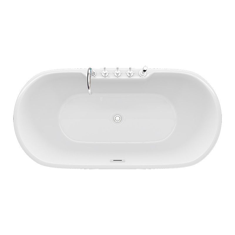 Matte Finish Acrylic Freestanding Tub Contemporary Oval Bathtub
