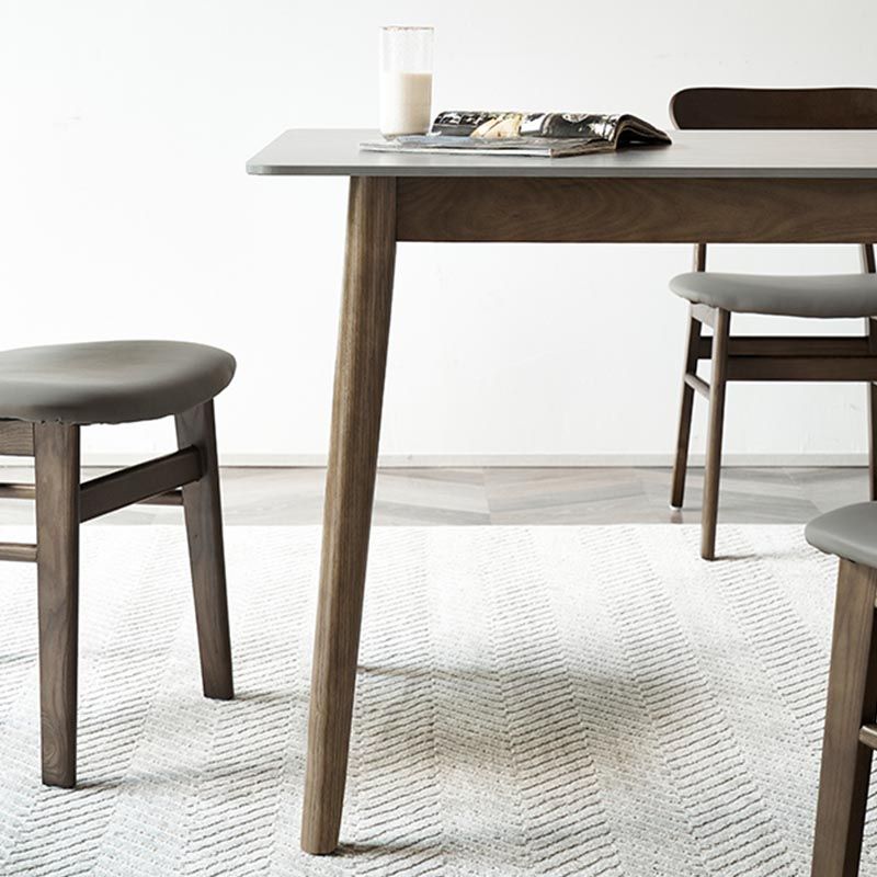 Mid-Century Rectangle Dining Table Solid Wood Base Dining Table for Dining