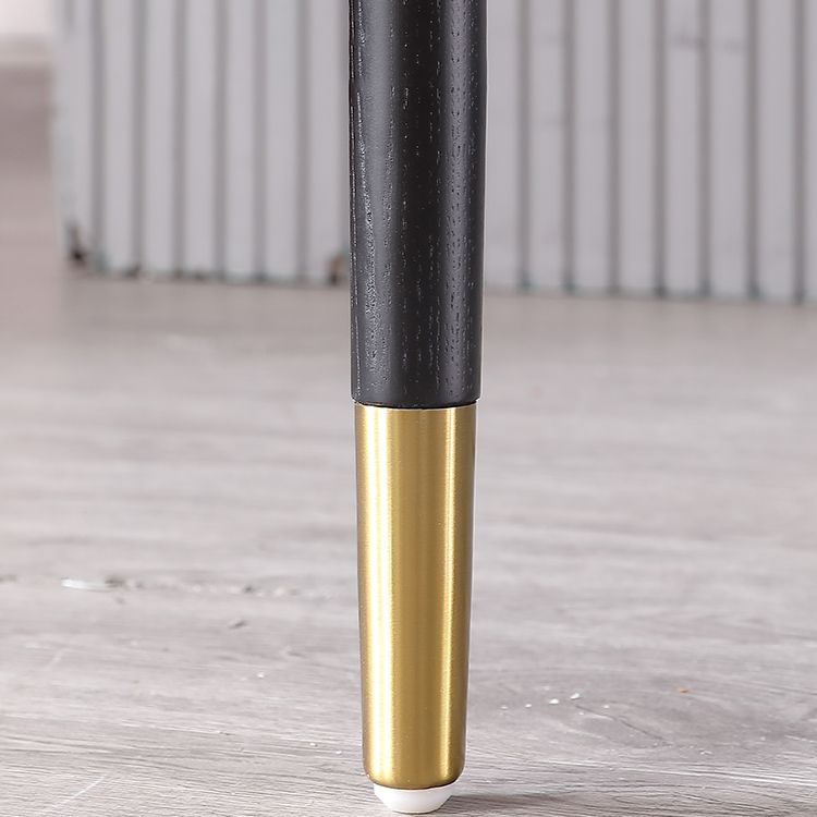 Glam Open Back Dining Armchair PU Leather Dining Chair for Home