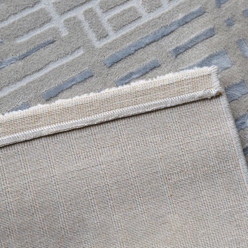 Gray Living Room Carpet Casual Solid Color Area Carpet Polyester Washable Indoor Rug