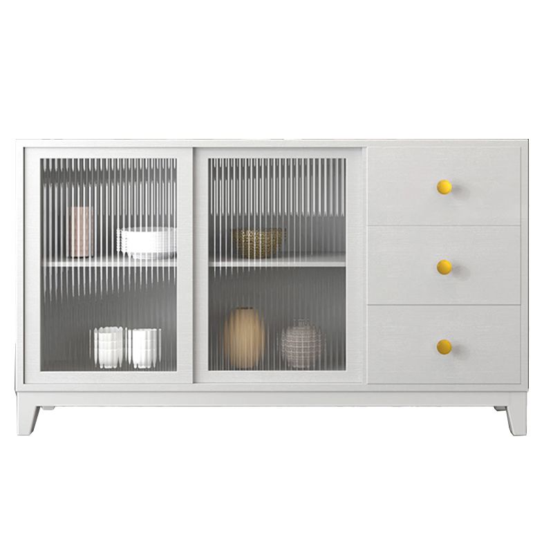 Modern White Rectangle Accent Cabinet Knobs 1 Shelves Cabinet