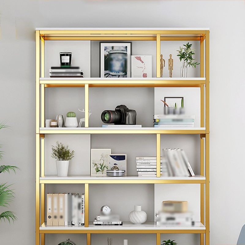 Industrial Metal Etagere Bookcase Open Back Bookshelf for Home Office