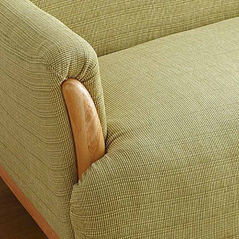 Modern Stationary Settee Solid Color Recessed Arm Sofa for Living Room