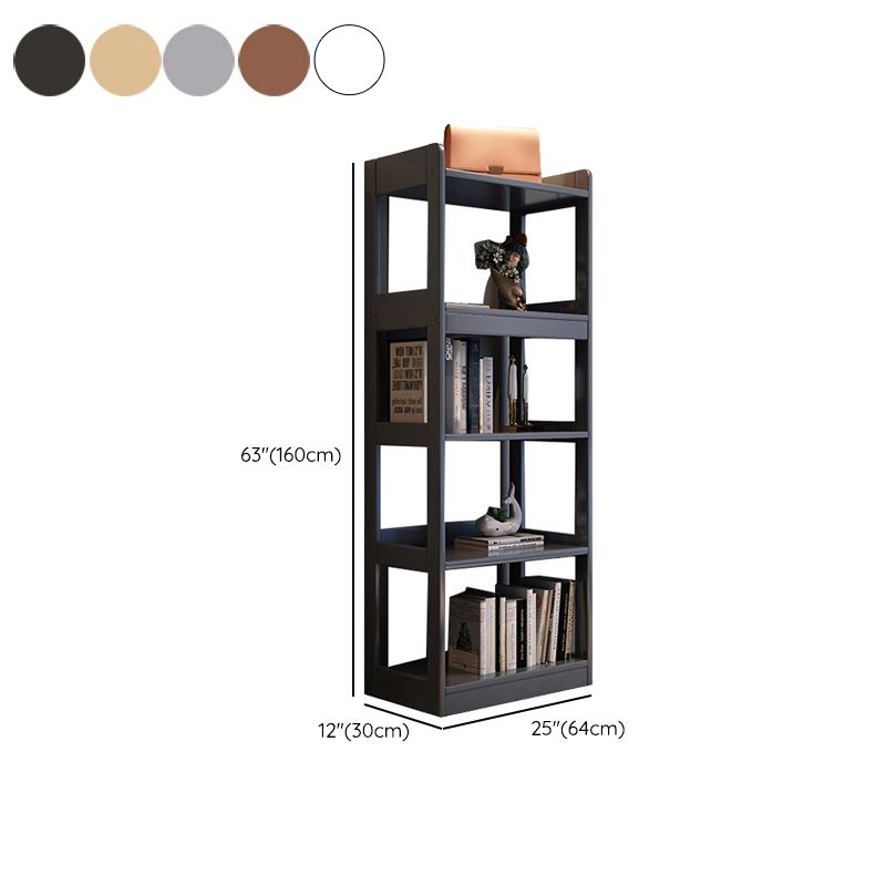 Modern Style Standard Bookshelf Wooden Open Back Bookcase with Shelves