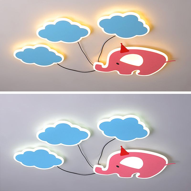 Novelty Cartoon Flush Mount LED Light Kids Style Metal Bedroom Ceiling Light Fixture