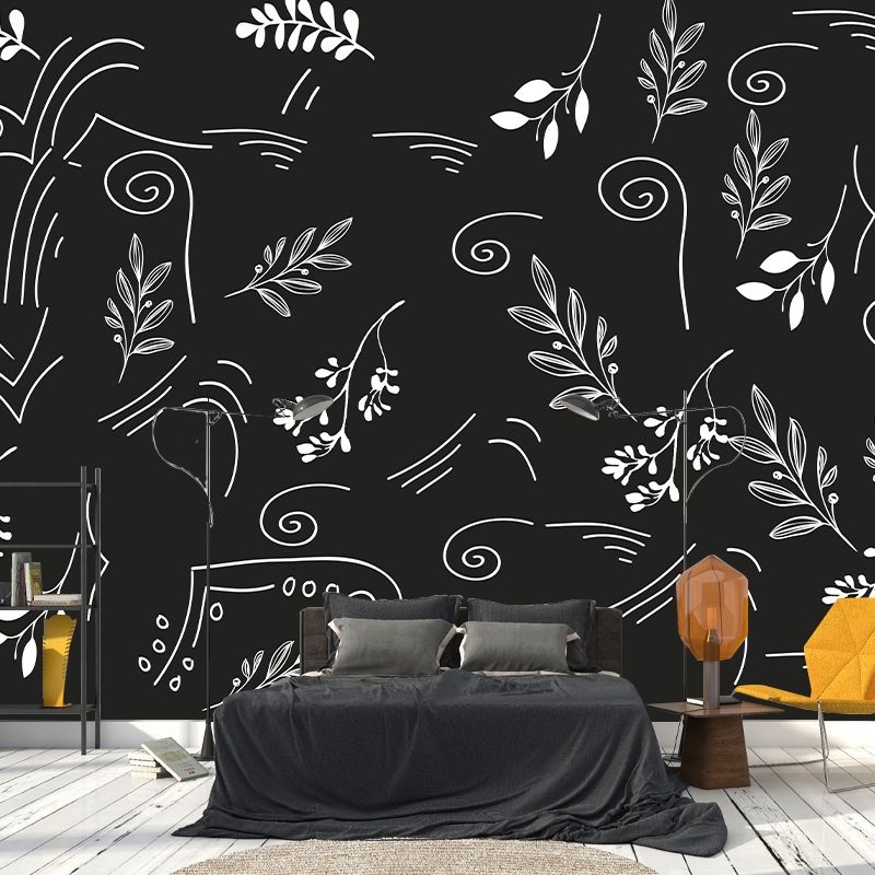 Environmental Wall Mural Wallpaper Plants Illustration Living Room Wall Mural