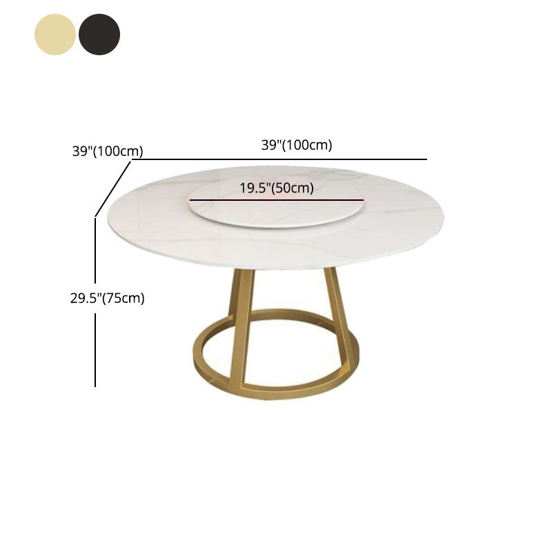 Glam 1/4/6 Pieces Dining Set Round Stone Dining Table for Dining Room