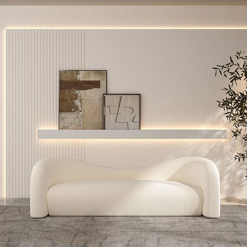Contemporary Camel Back Fabric Settee Tuxedo Arm Standard Sofa