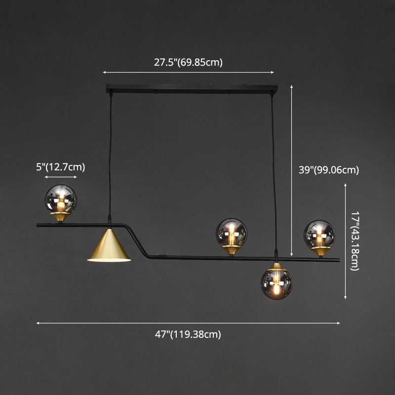 Round Island Lighting Fixture Modern-Style Glass Island Chandelier for Dinning Room