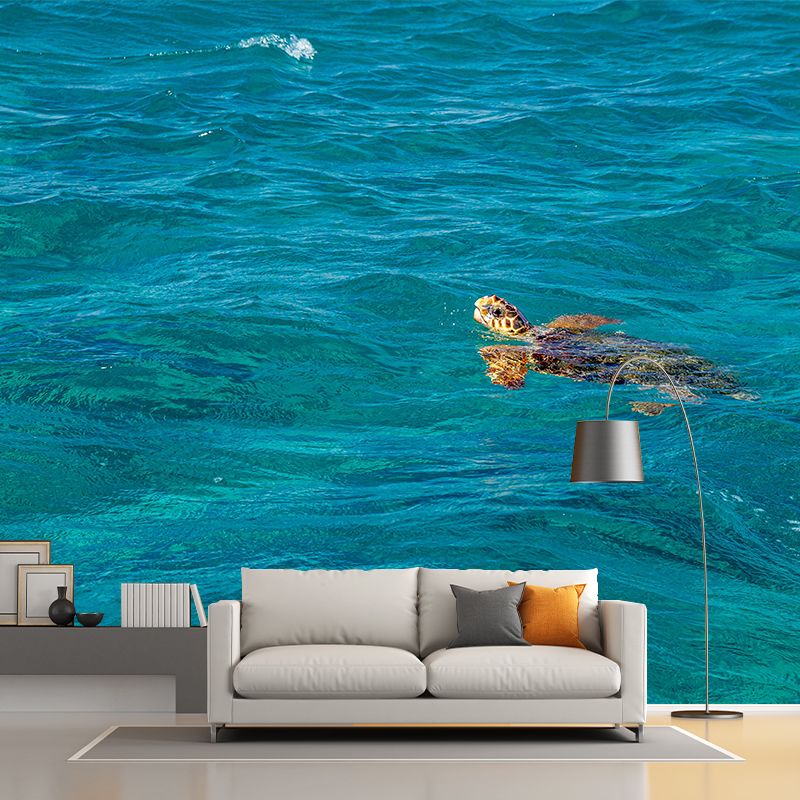 Modern Seascape Mural Wallpaper Mildew Resistant for Reading Room Decor