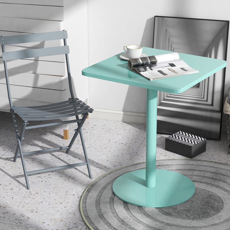 Medieval Modern Style Pedestal Base Design Square Metal Table Side Table
