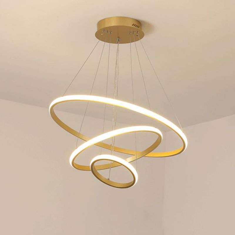 Modern Simplicity Orbicular Chandelier Lamp Aluminum Hanging Pendant Lights for Restaurant