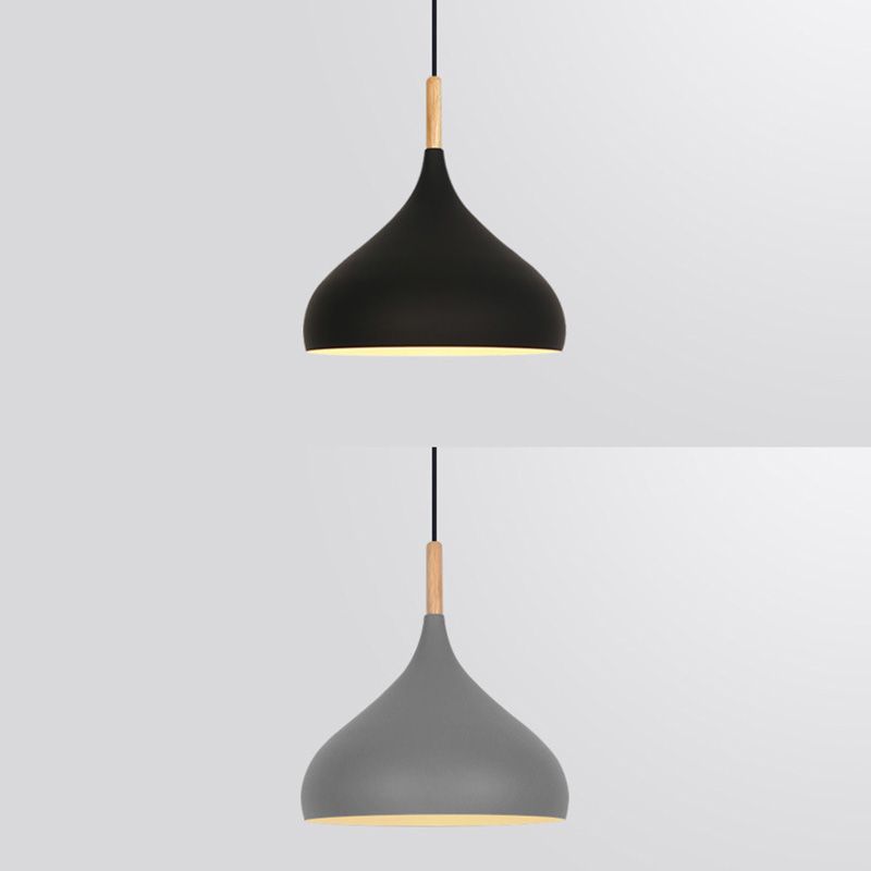 Nordic Style Macaroon Hanging Light Metal Teardrop Shade Single Bulb Pendant Lamp with 39.3" Adjustable Suspension Wire