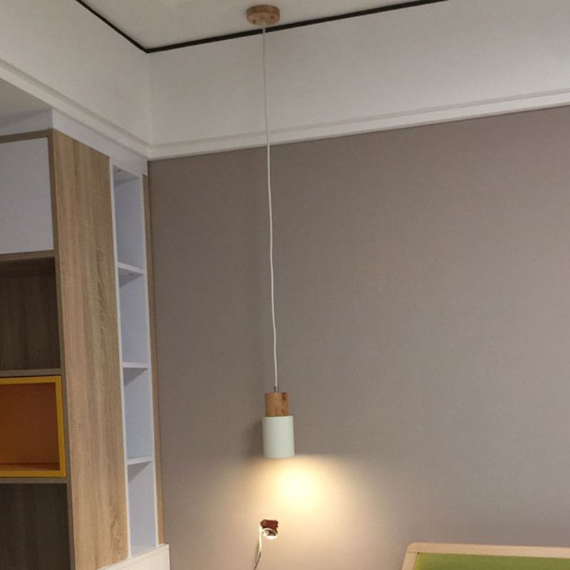 Cylindrical Mini Pendant Light Fixture Nordic Metal Single Hallway Hanging Light