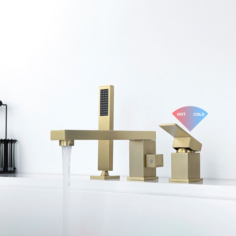 Deck Mounted Bathroom Faucet Modern Style Metal Bathroom Faucet