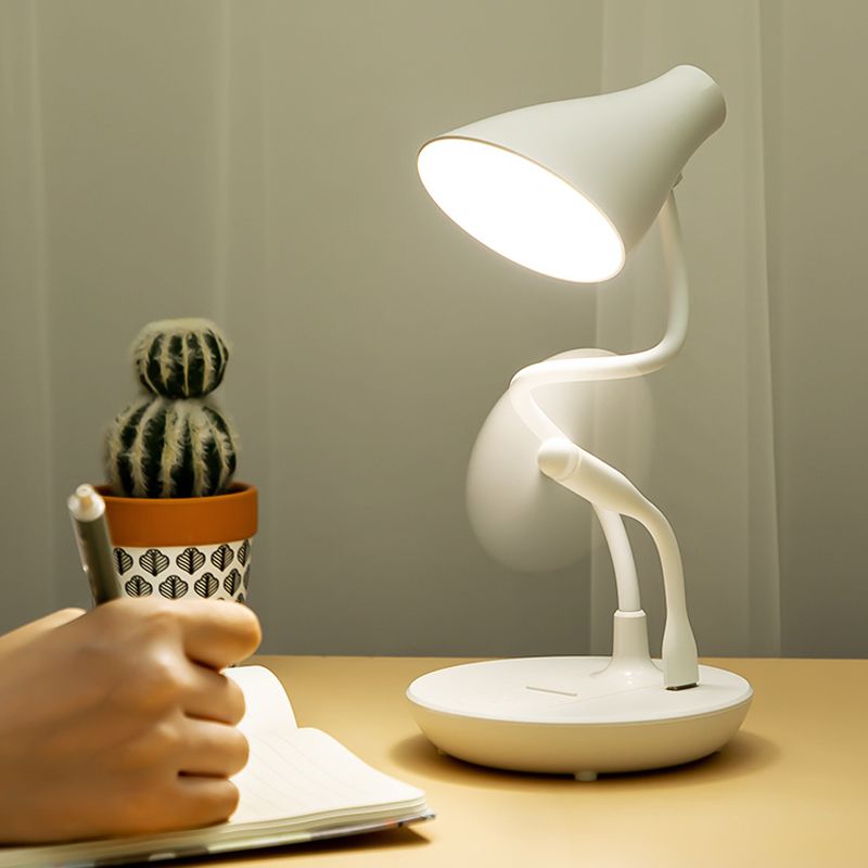 Modern Cone Table Lamp Plastic 1 Light Night Table Lamps in Multi-Colored