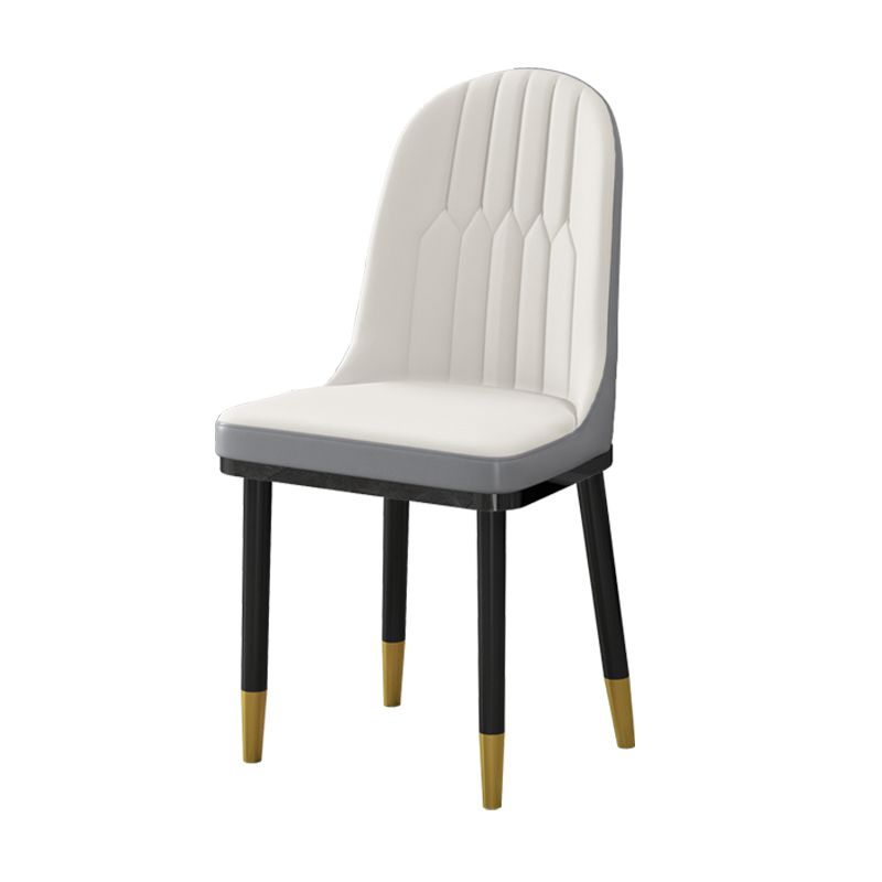 Sillas de comedor estilo Glam Sillas Parsons sin brazos con patas de metal