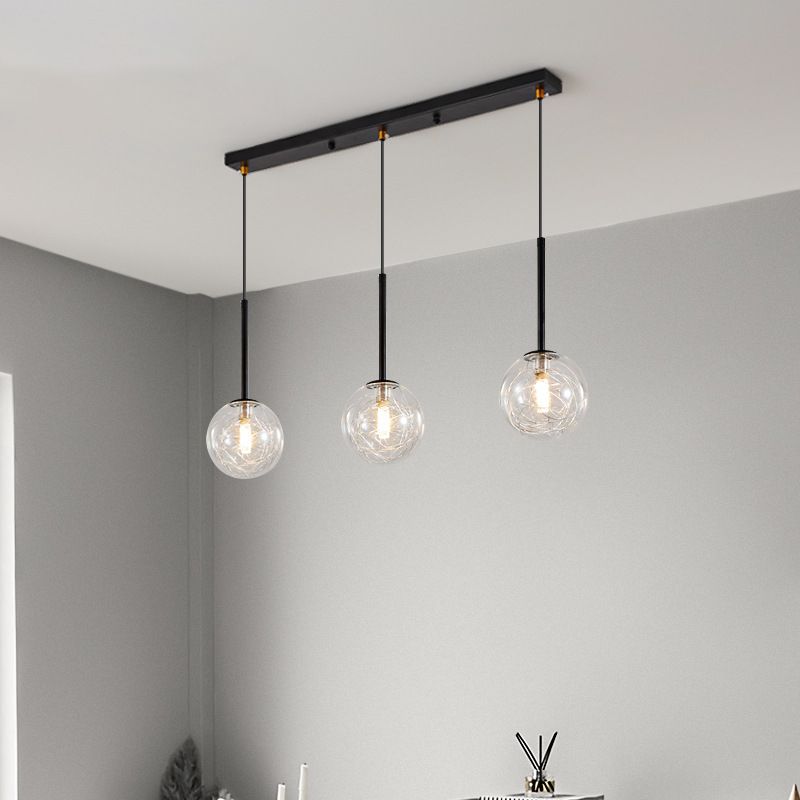 3-Light Ceiling Pendant Lighting with Glass Globe Shape Cluster Lighting
