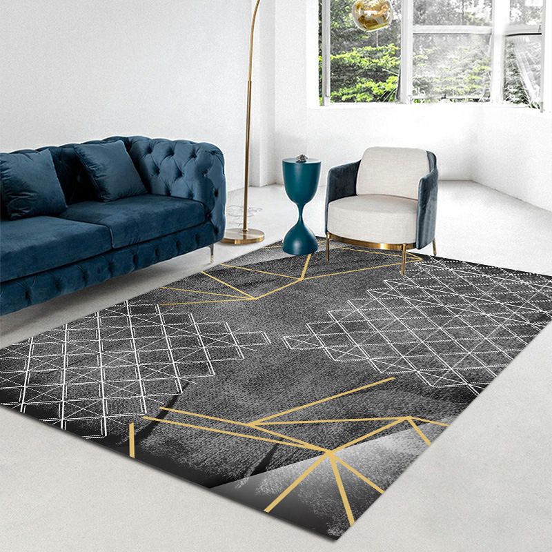 Modern Gray Tone Carpet Gorgeous Polyester Indoor Rug Living Room Area Rug with Non-Slip Backing