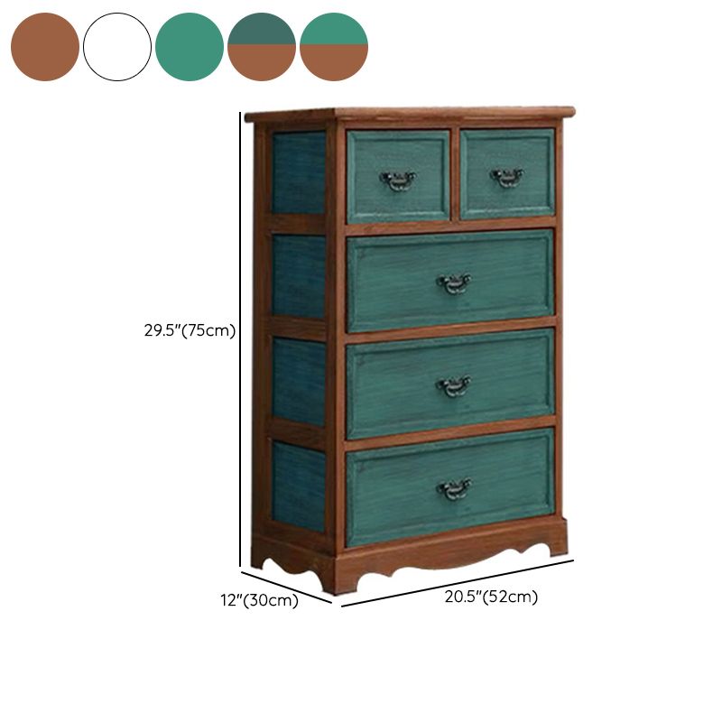 Coastal Solid Wood Lingerie Chest Vertical Storage Chest for Bedroom