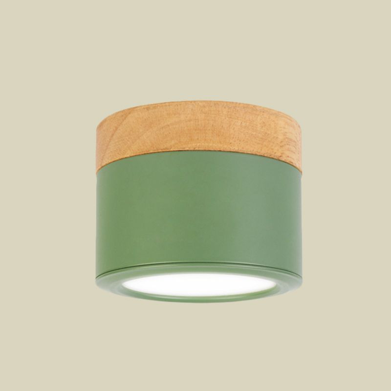 Bathroom Hallway Round Flush Mount Light Acrylic Macaron Loft Small Green/Grey/White Ceiling Lamp