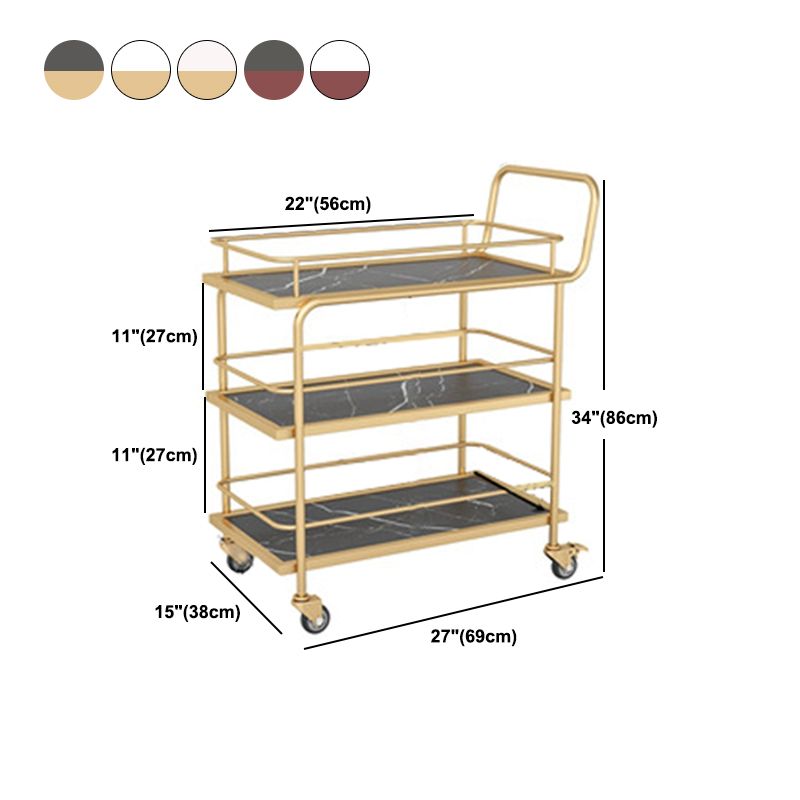 33.86" High Rolling Modern Style Prep Table Stone Prep Table for Dining Room