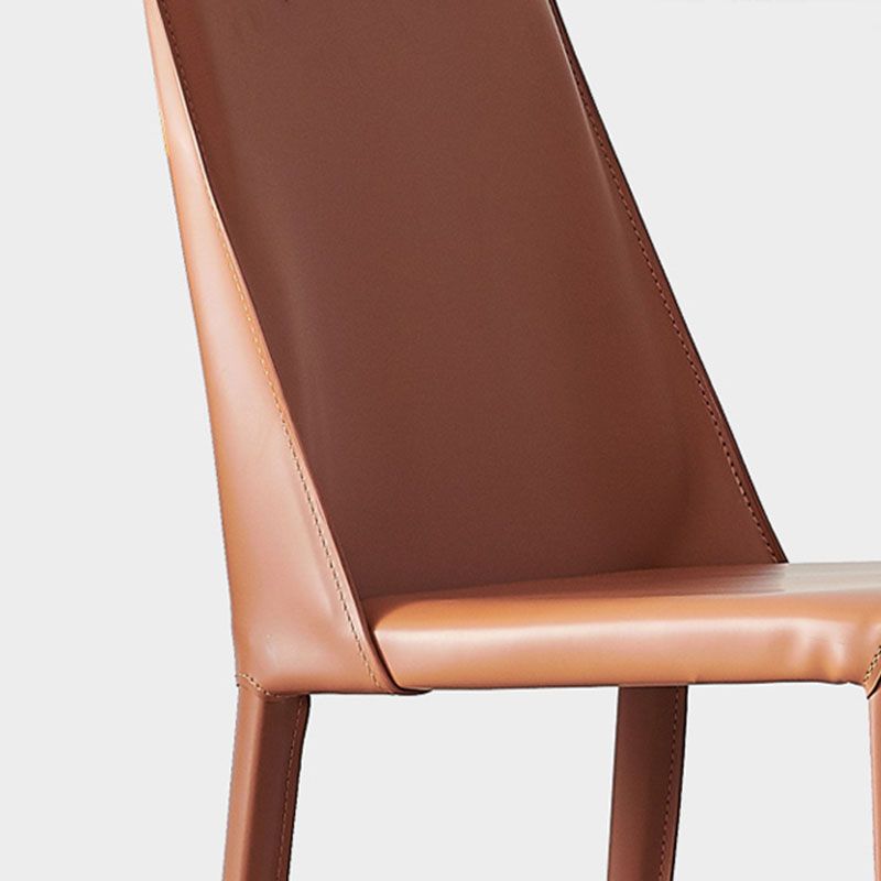 Contemporary Faux Leather Dining Chairs Upholstered Parsons Side Chair