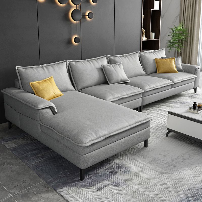 Scandinavian 4-seat Pillow Top Arm Sectional 37.4" High Sectional with 4 Pillows