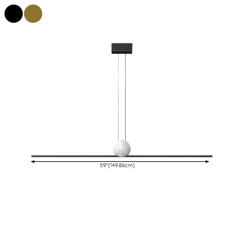 Simple Shape Modern Pendant Lighting Fixtures Metal 1 Light Island Light Fixture for Dining Room