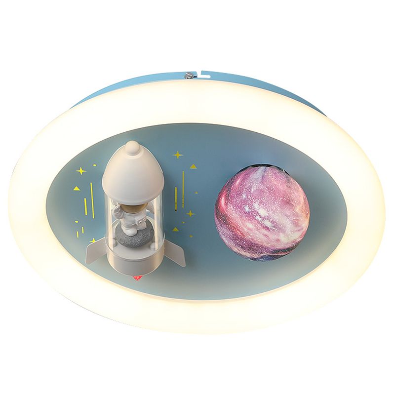 Cartoon métallique rond encastré LED lampe unique Chambre d'enfants encastré luminaire