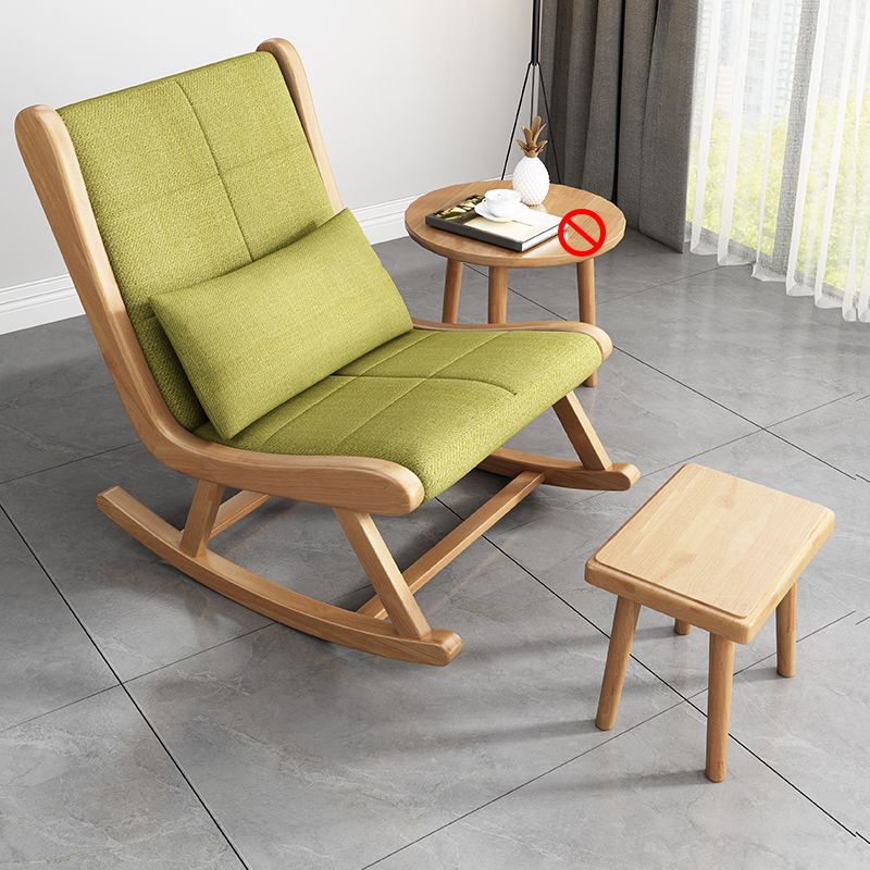Modern Removable Cushions Rocking Chair Wood Rocker Chair with Pillow