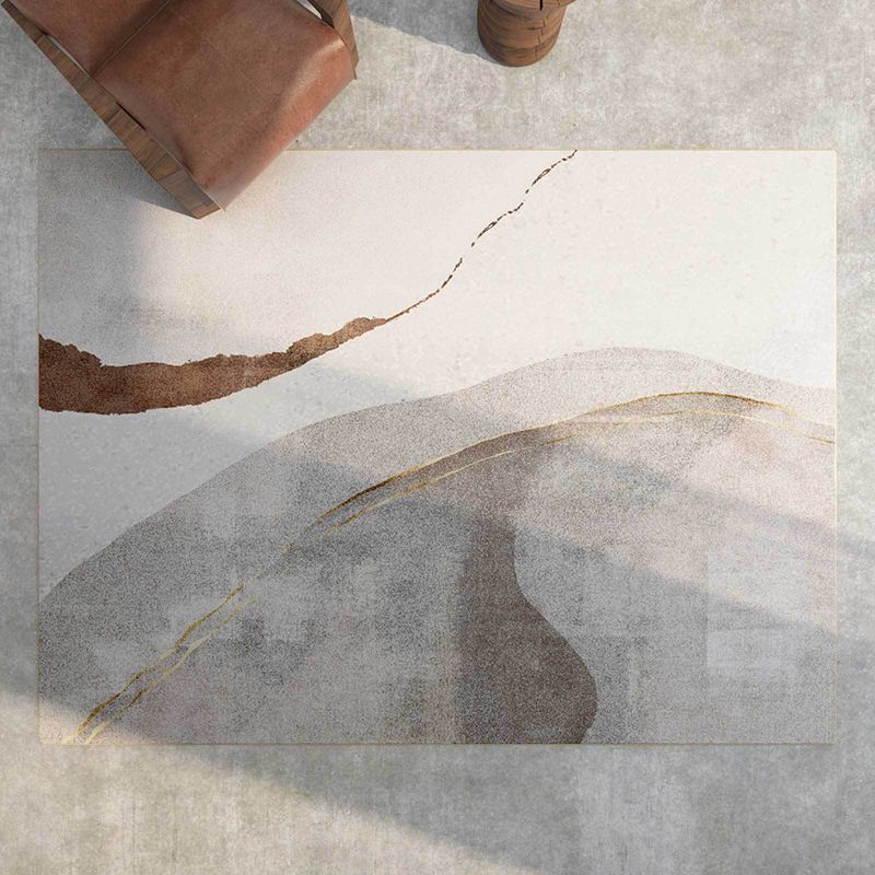 Simplicity Khaki Tone Indoor Rug Modern Carpet Polyester Stain Resistant Area Rug for Living Room