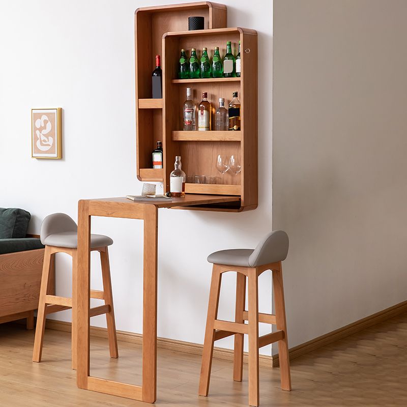 Indoor Contemporary Bar Dining Table Rectangle Cherry Wood Bar Table