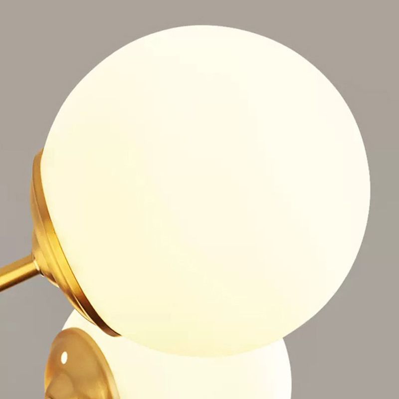 Brass Nordic Chandelier Globe Multi Light Hanging Light with Glass for Restaurant