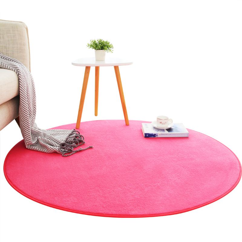 Multicolored Calming Rug Cotton Blend Solid Colored Area Carpet Anti-Slip Backing Pet Friendly Indoor Rug for Bedroom