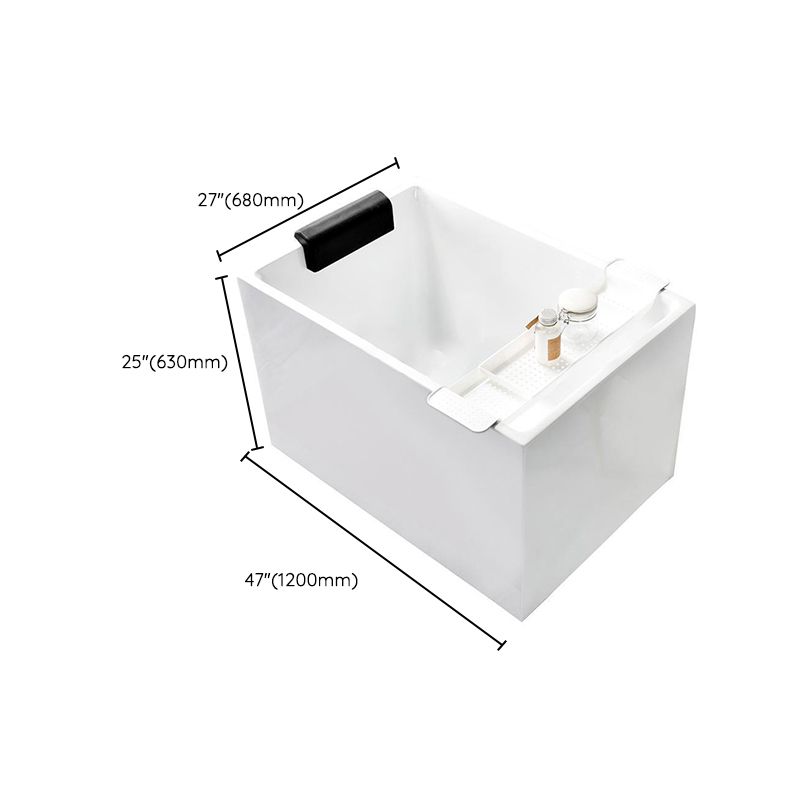 Back to Wall Soaking Bathtub Antique Finish Rectangular Acrylic Bath Tub