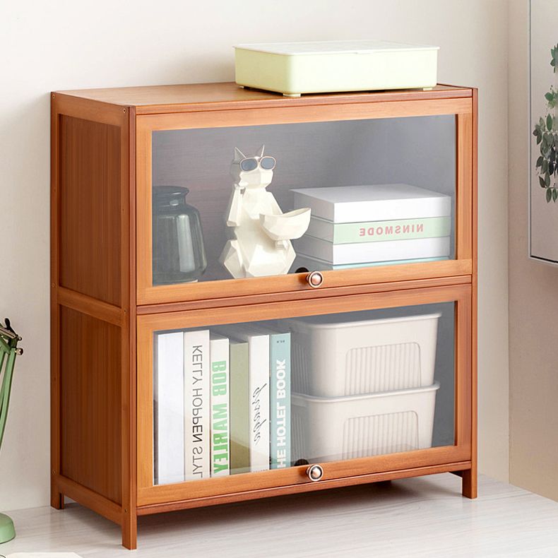 Standard Book Shelf with Doors Brown Bookshelf for Study Room